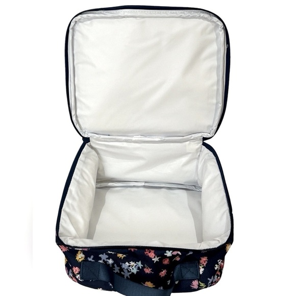 Vera Bradley Insulated Lunch Bag Scattered Wildflowers Navy/Pink/Yellow EUC - Picture 4 of 5